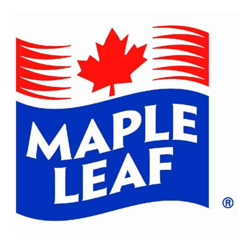 The logo for Maple Leaf Foods.